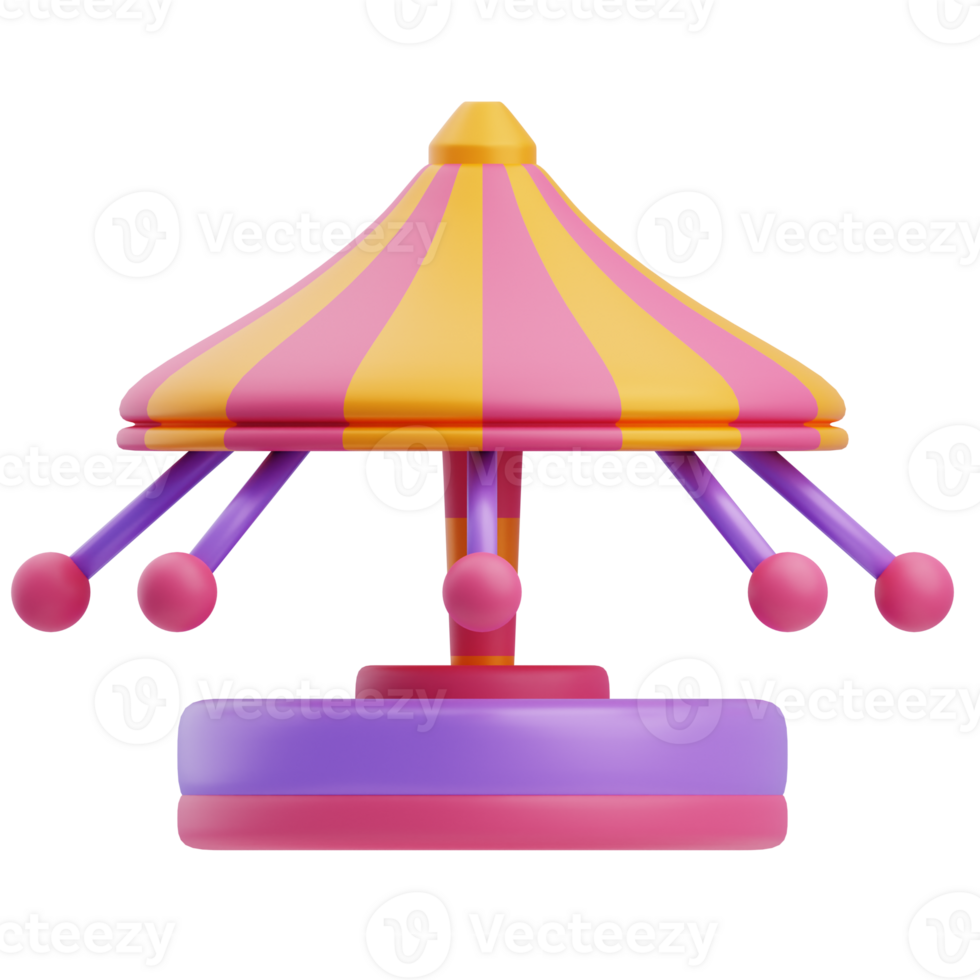 3D Carnival Swing Ride Illustration png