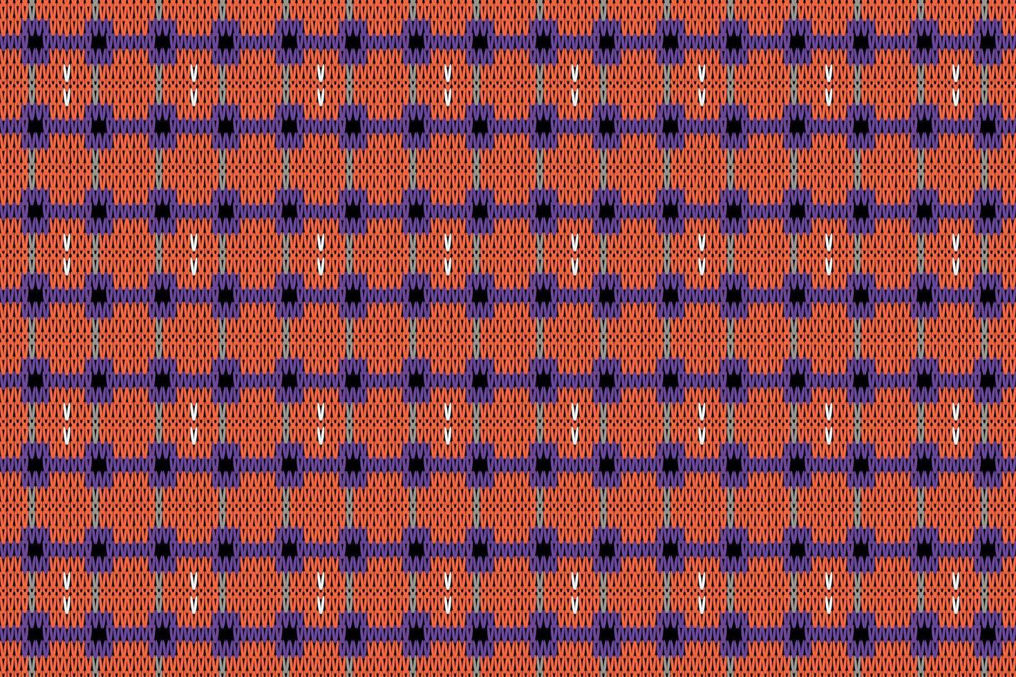 Knitting pattern from seamless geometric shape, vector