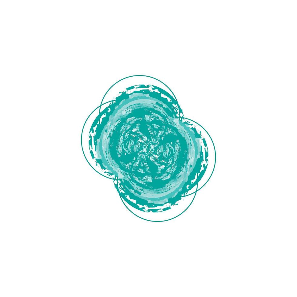 an abstract design composed of overlapping circular shapes in varying shades of teal. vector