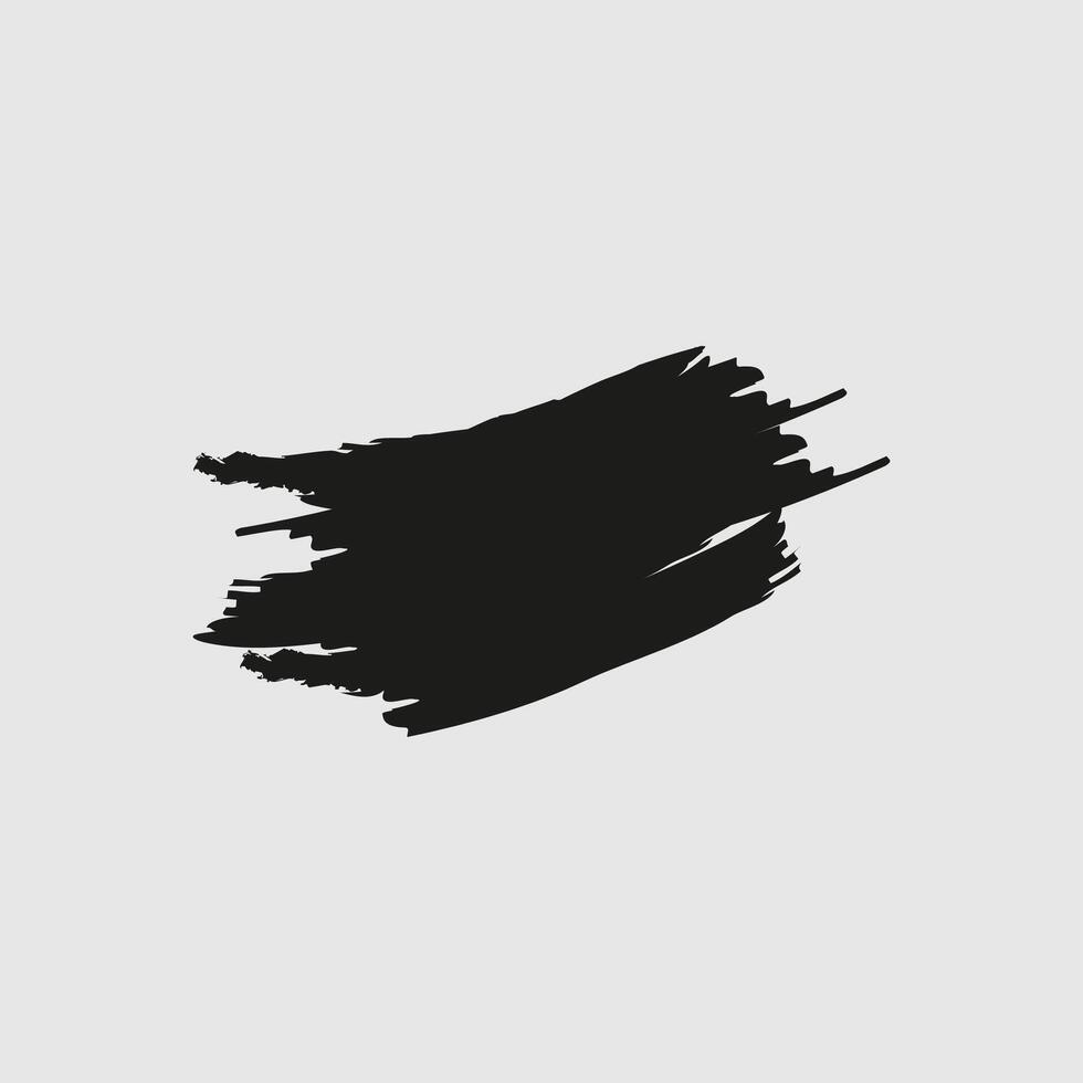 a bold black brushstroke on a light gray background. vector
