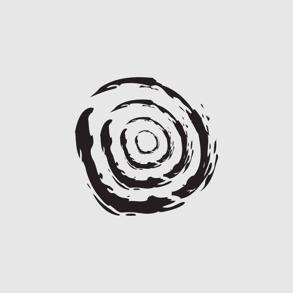 a circular design composed of several concentric, wavy lines that create a spiral effect. vector