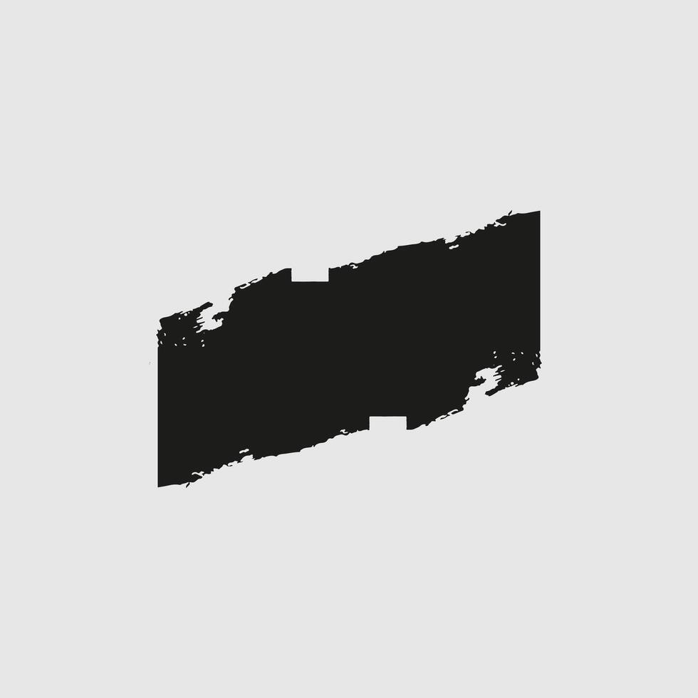 a bold, black brushstroke that has a textured, uneven edge, set against a light gray background. vector