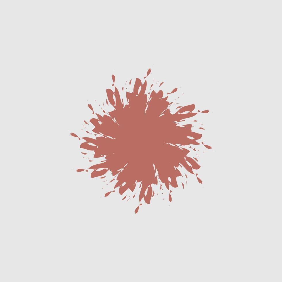 a burst-like shape in a warm, muted terracotta color, set against a light gray background. vector