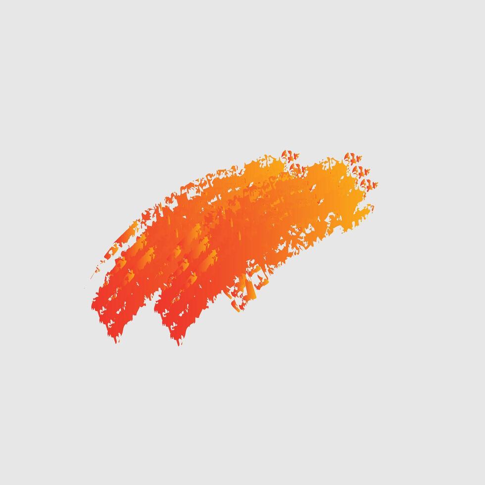 a vibrant brushstroke in shades of orange and yellow, set against a light gray background. vector