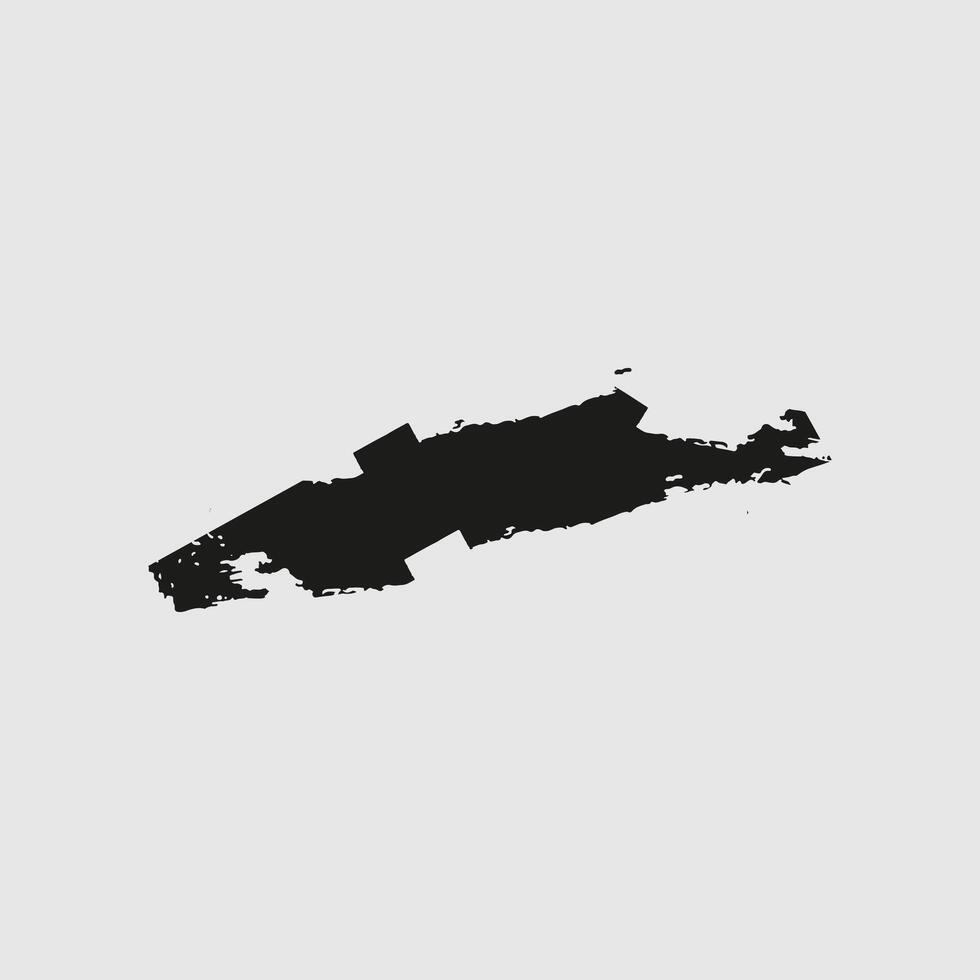 a solid black silhouette of Long Island, New York, against a light gray background. vector