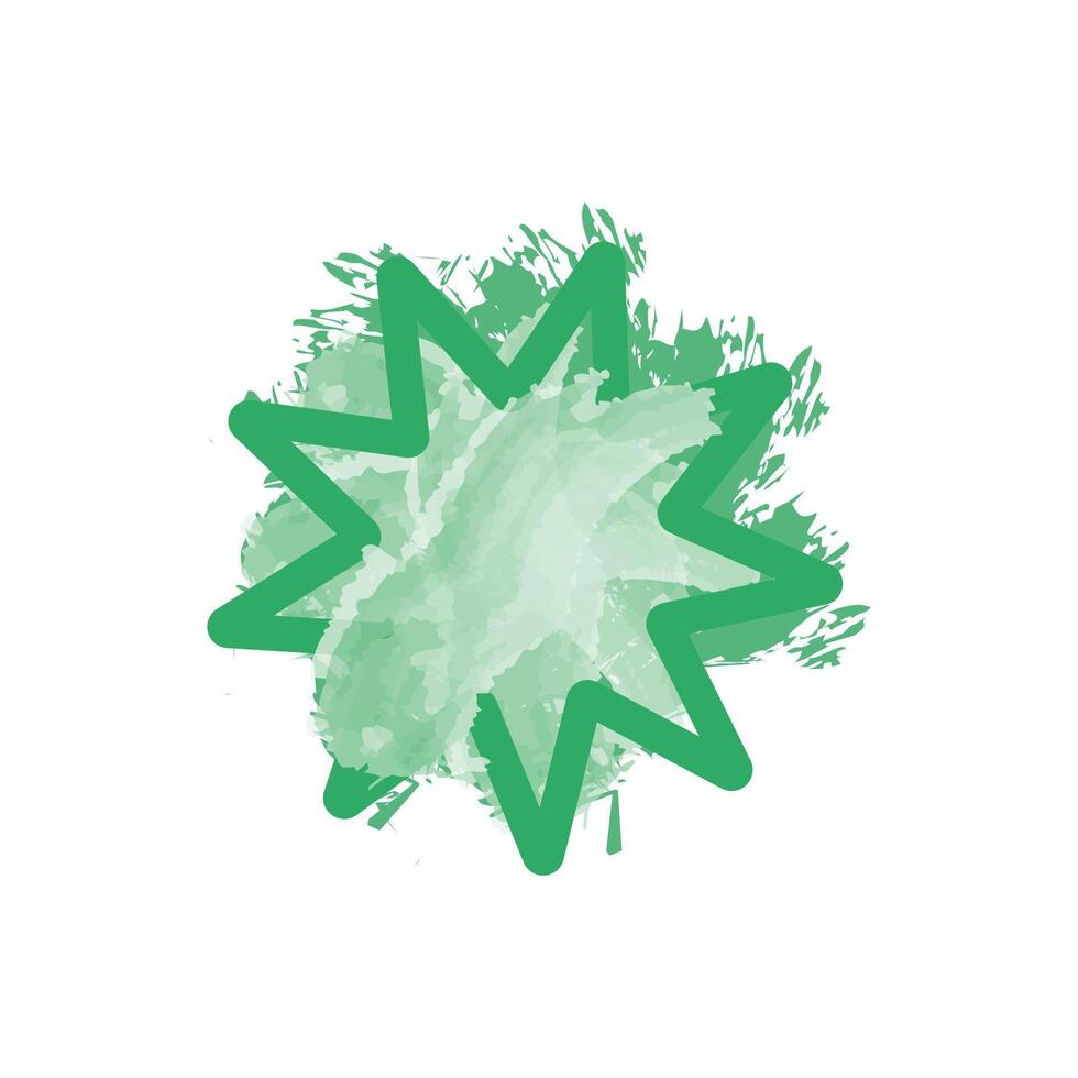 a vibrant, abstract design with a starburst shape in a bold green color. vector