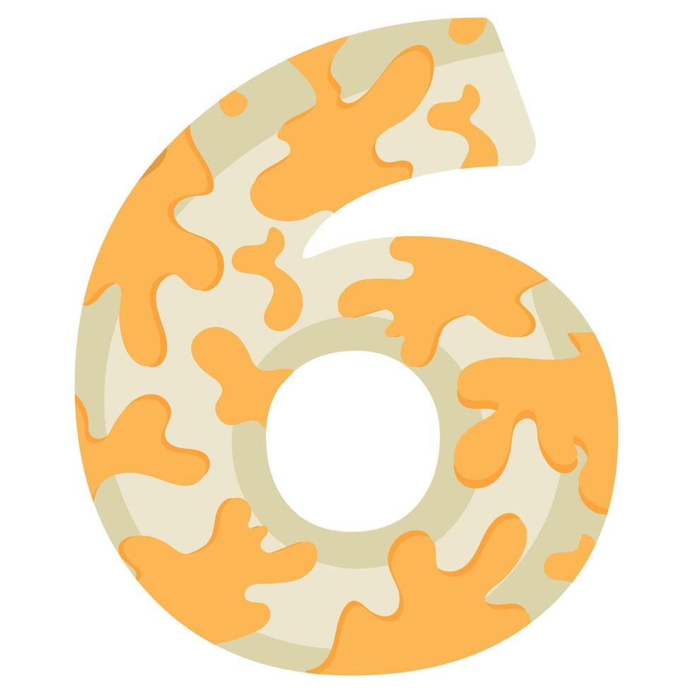 number 6 design for new year with animal design namely white python with yellow spots vector