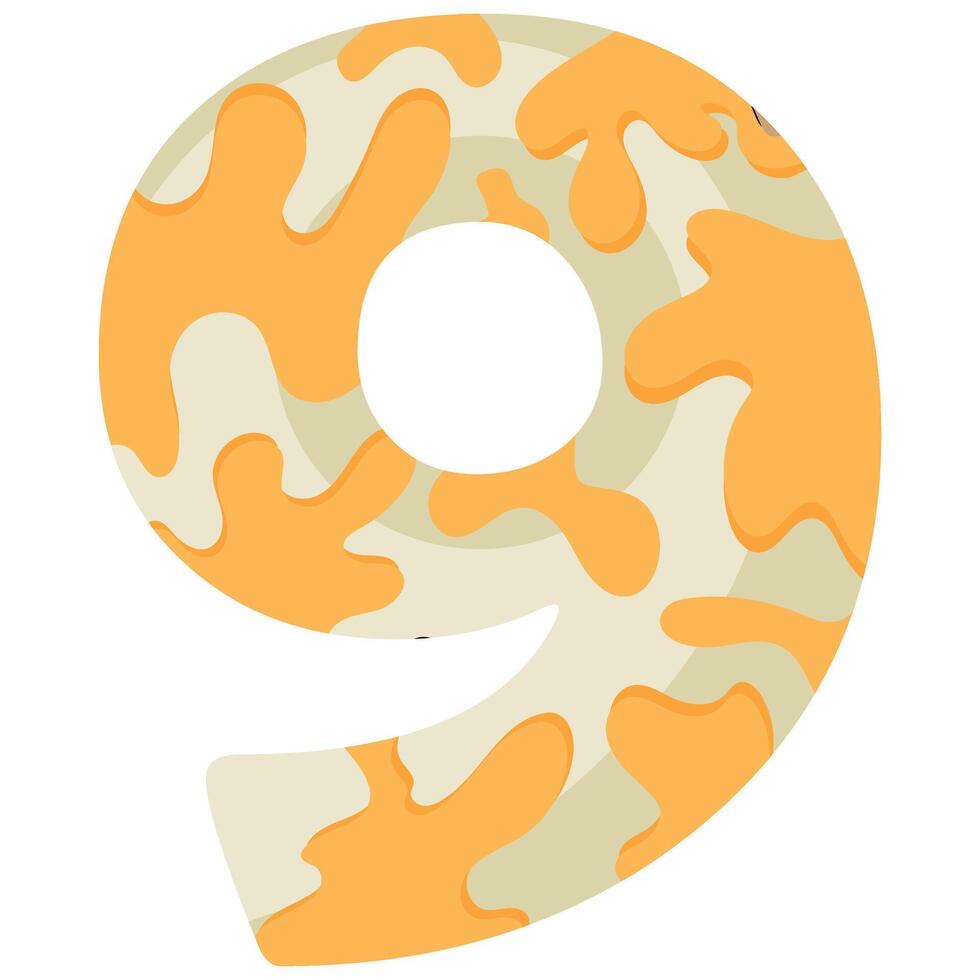 number 9 design for new year with animal design namely white python with yellow spots vector