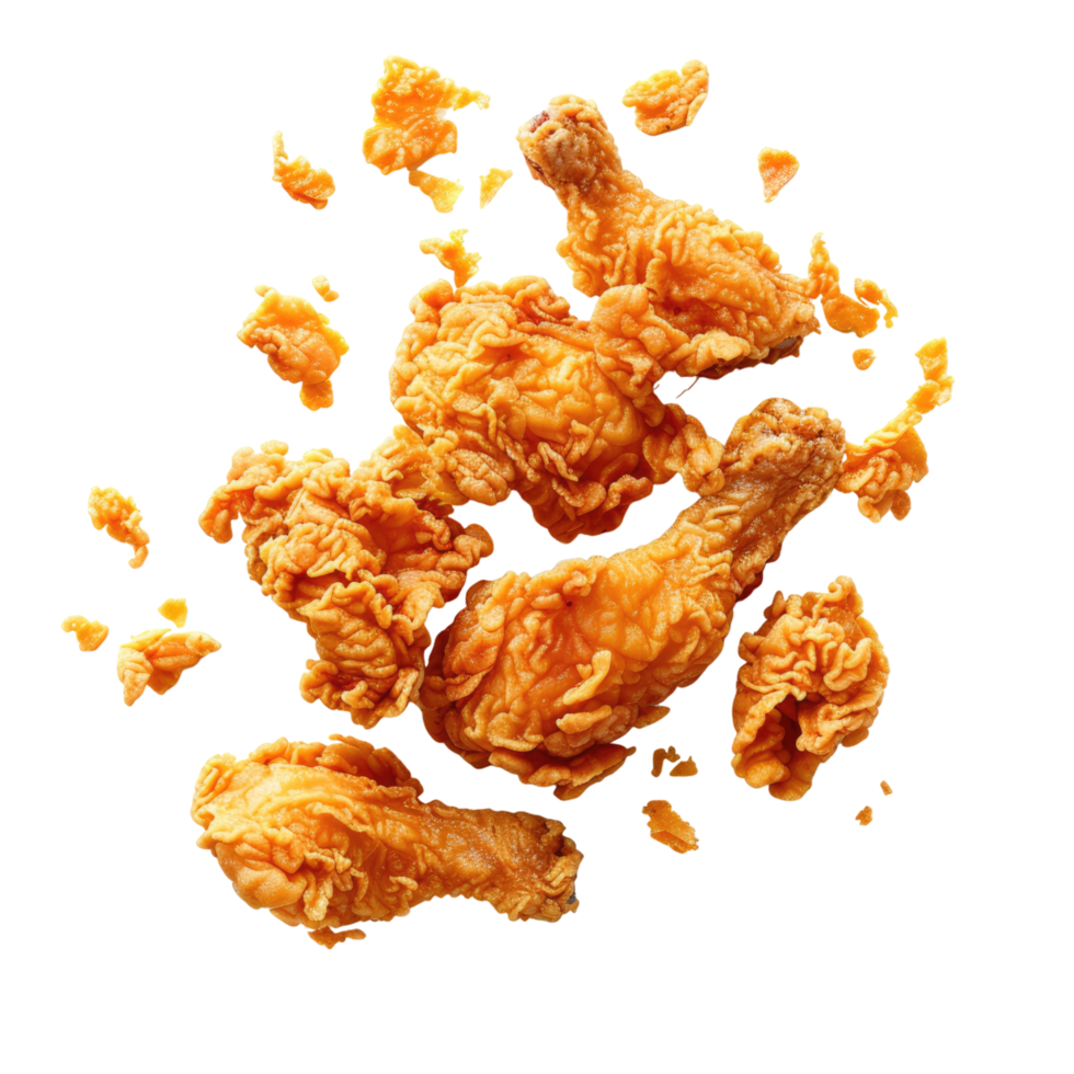 Fried chicken pieces transparent background png