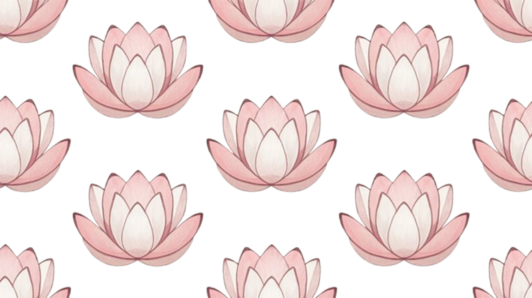 beautiful watercolor illustration of minimalist lotus flowers in soft pink tones, creating serene and calming pattern. Perfect for various design projects png