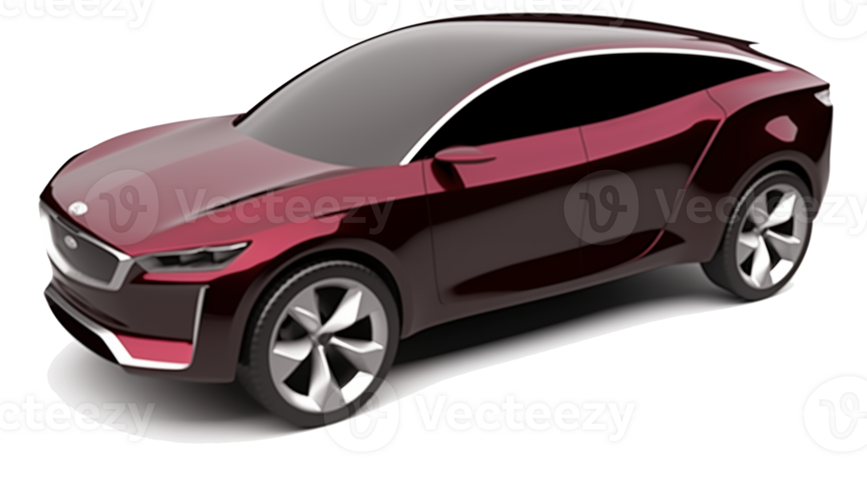 Compact sports car coupe. 3d render isolated on transparent background png