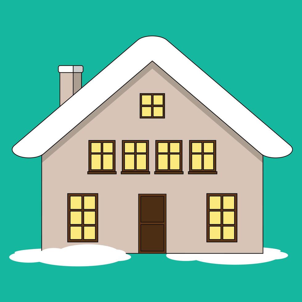 House Or Residence And Winter vector