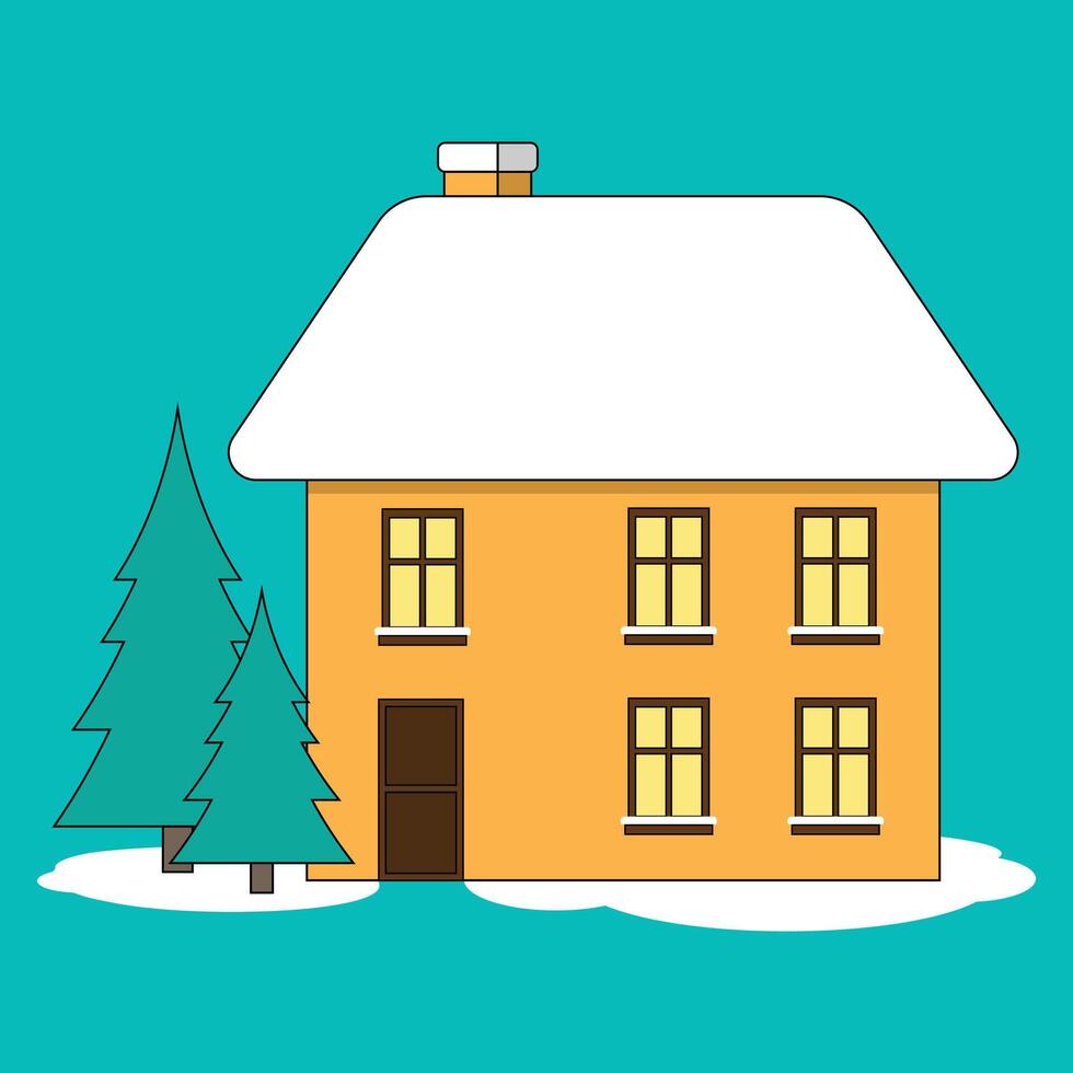 Home Or Winter Residence In Christmas Season vector
