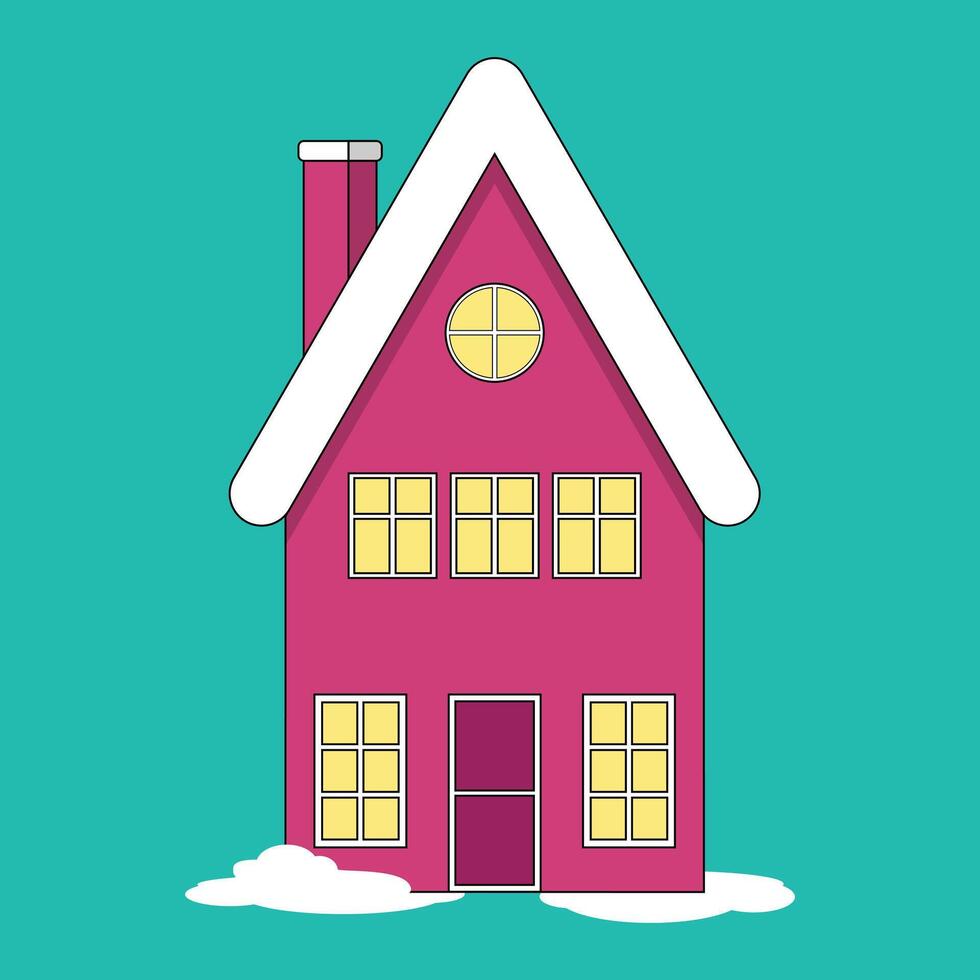 House Or Residence And Snow vector