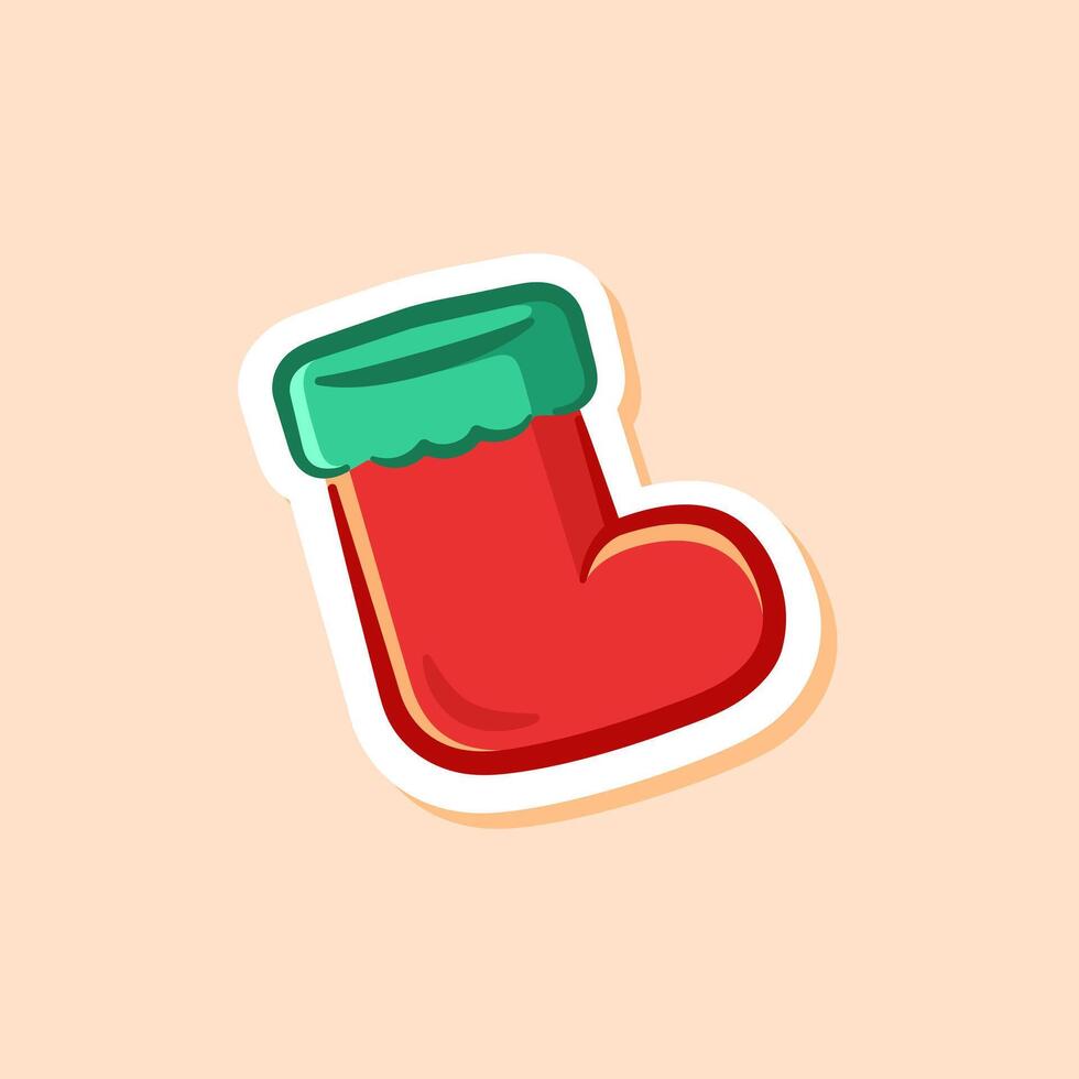 Christmas cute cartoon of santa claus sock isolated vector