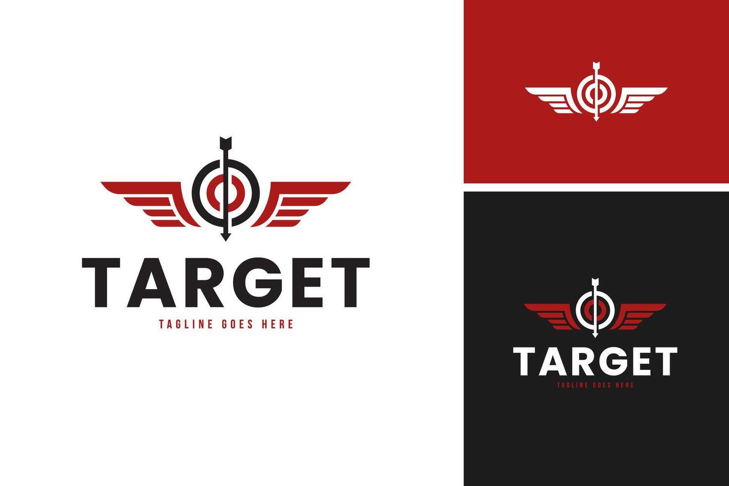 Target icon with wing logo design template illustration idea vector