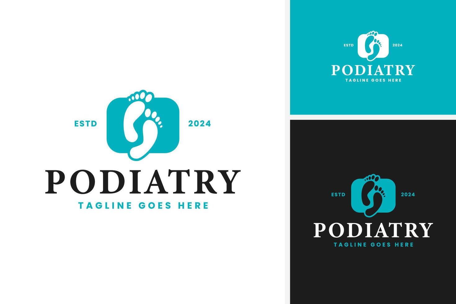 Podiatry health logo design template vector