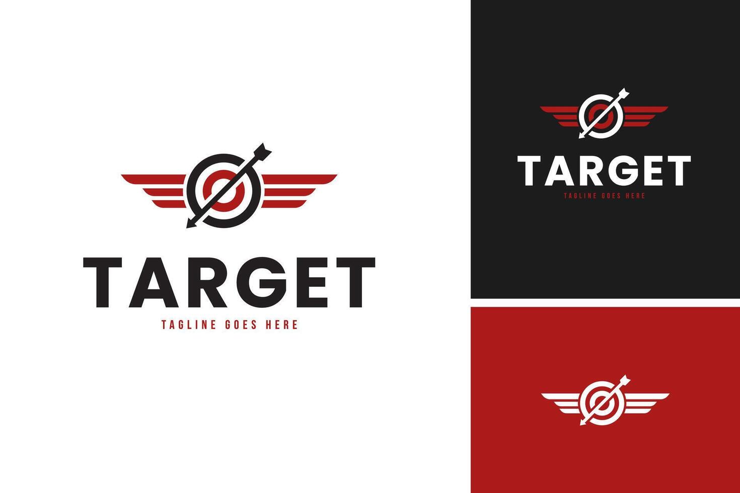 Logo of target icon with wing design symbol illustration vector