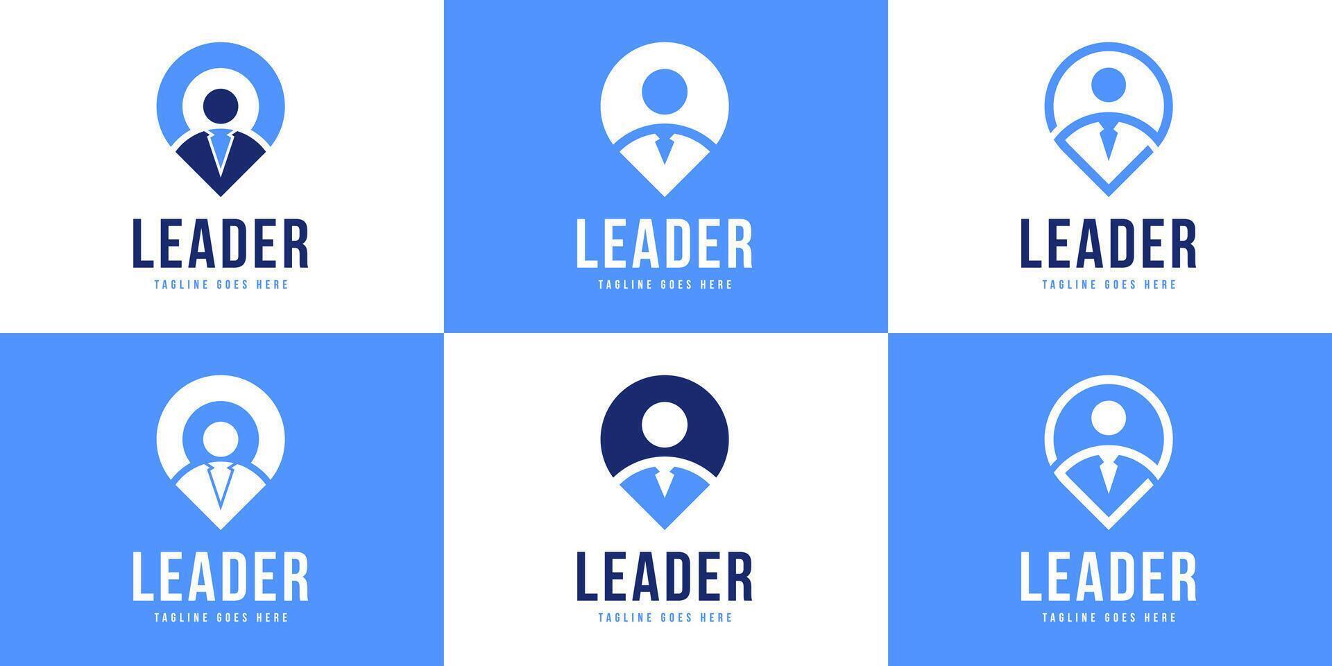 Set of people with point logo design template illustration idea vector