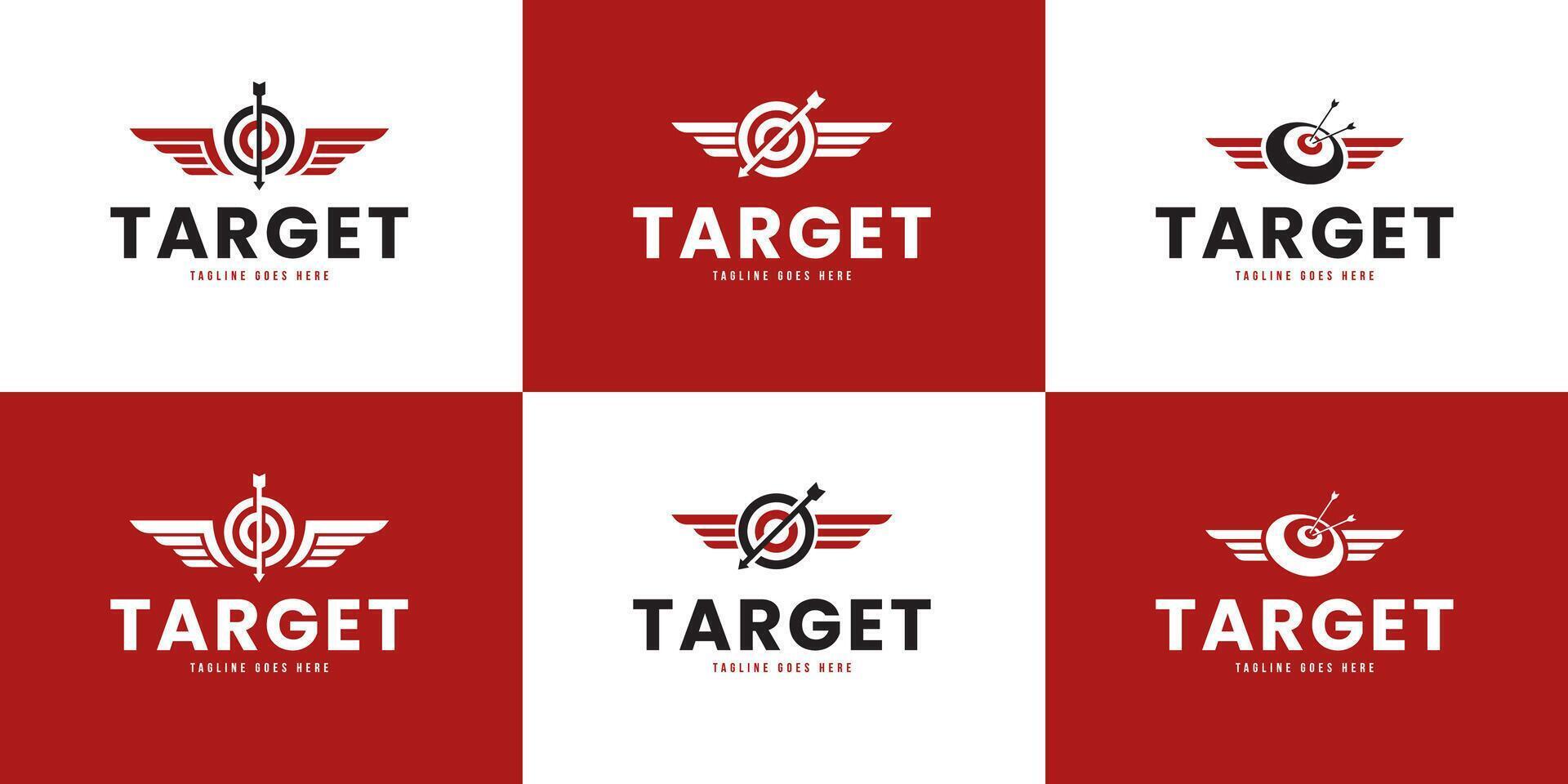 Set of target icon with wing logo design collection template illustration vector