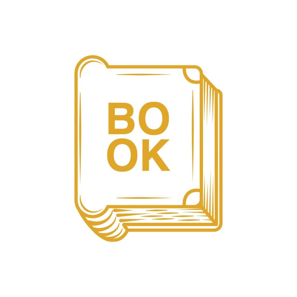 Illustration of a book icon in outline style vector