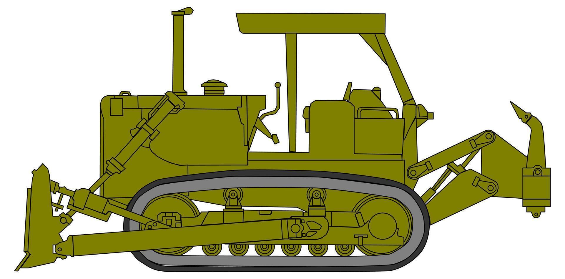A cartoon of a bulldozer on a white background vector