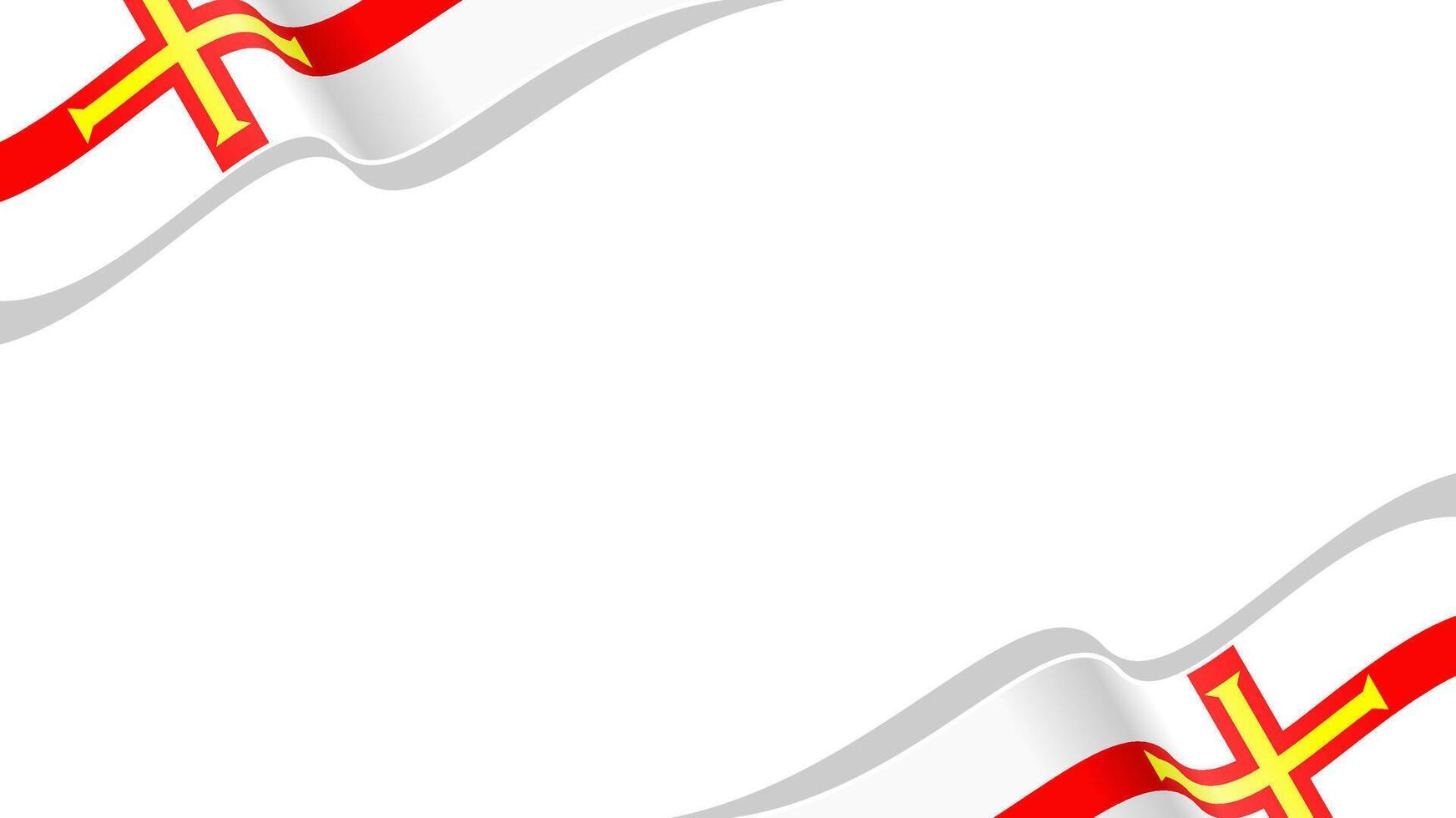 wavy guernsey flag frame background with copy space for text. guernsey national day vector