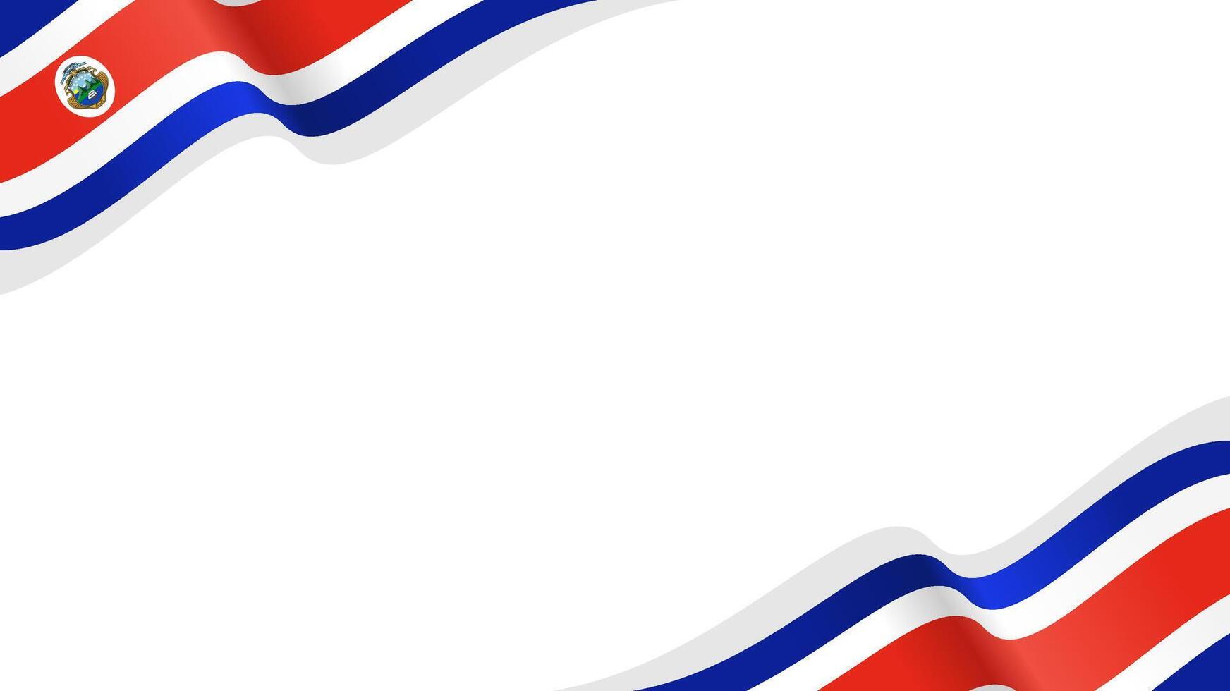 wavy costa rica flag frame background with copy space for text. costa rica national day vector