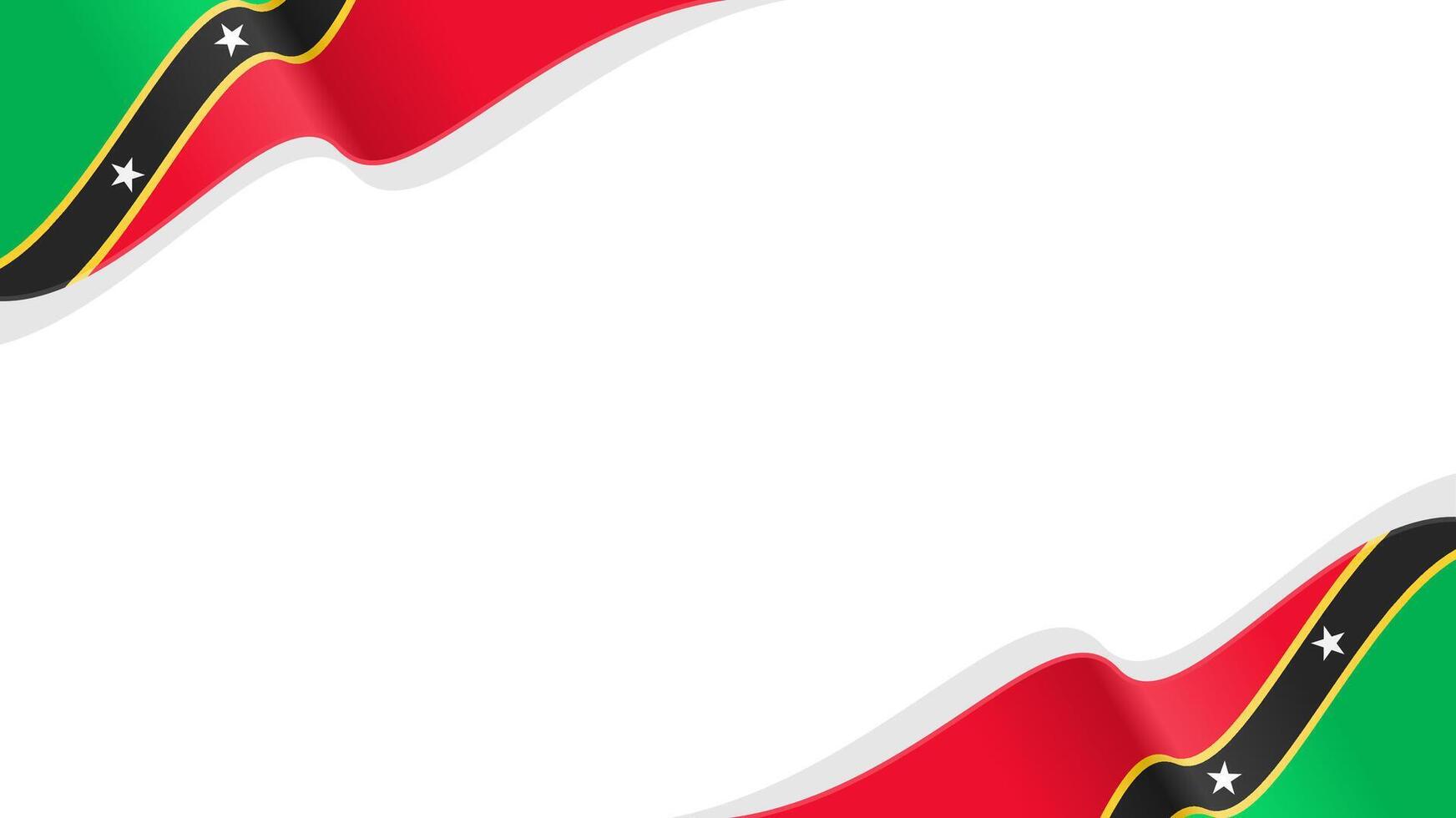 wavy saint kitts and nevis flag frame background with copy space for text. national day vector