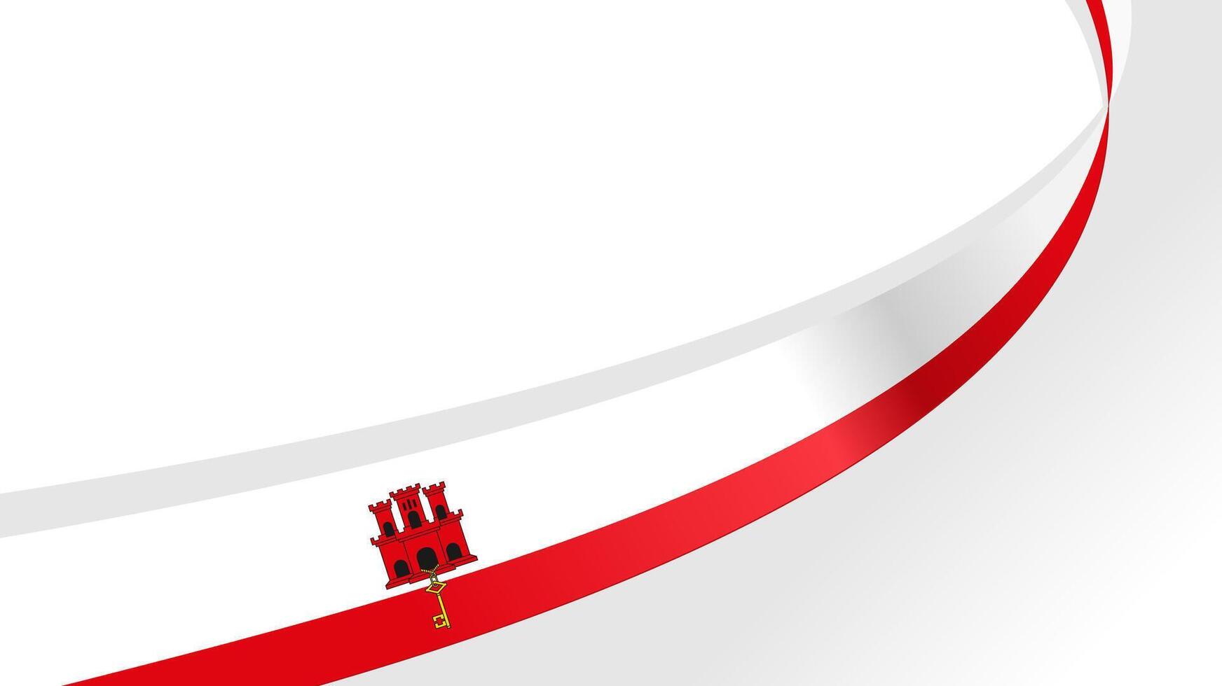 Waving ribbon or banner with flag of Gibraltar. for independence day vector
