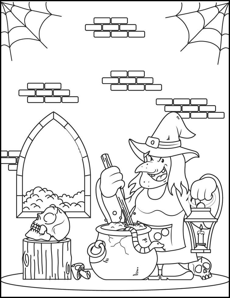 Halloween coloring pages for kids vector