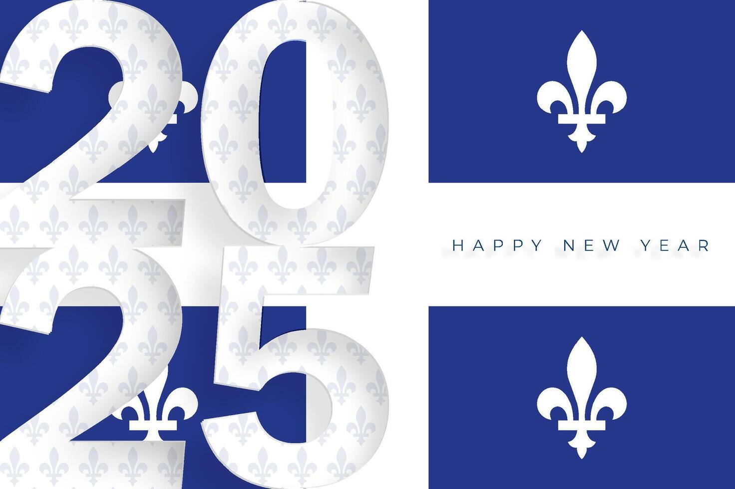 Happy New Year 2025, festive pattern with Quebec flag concept vector