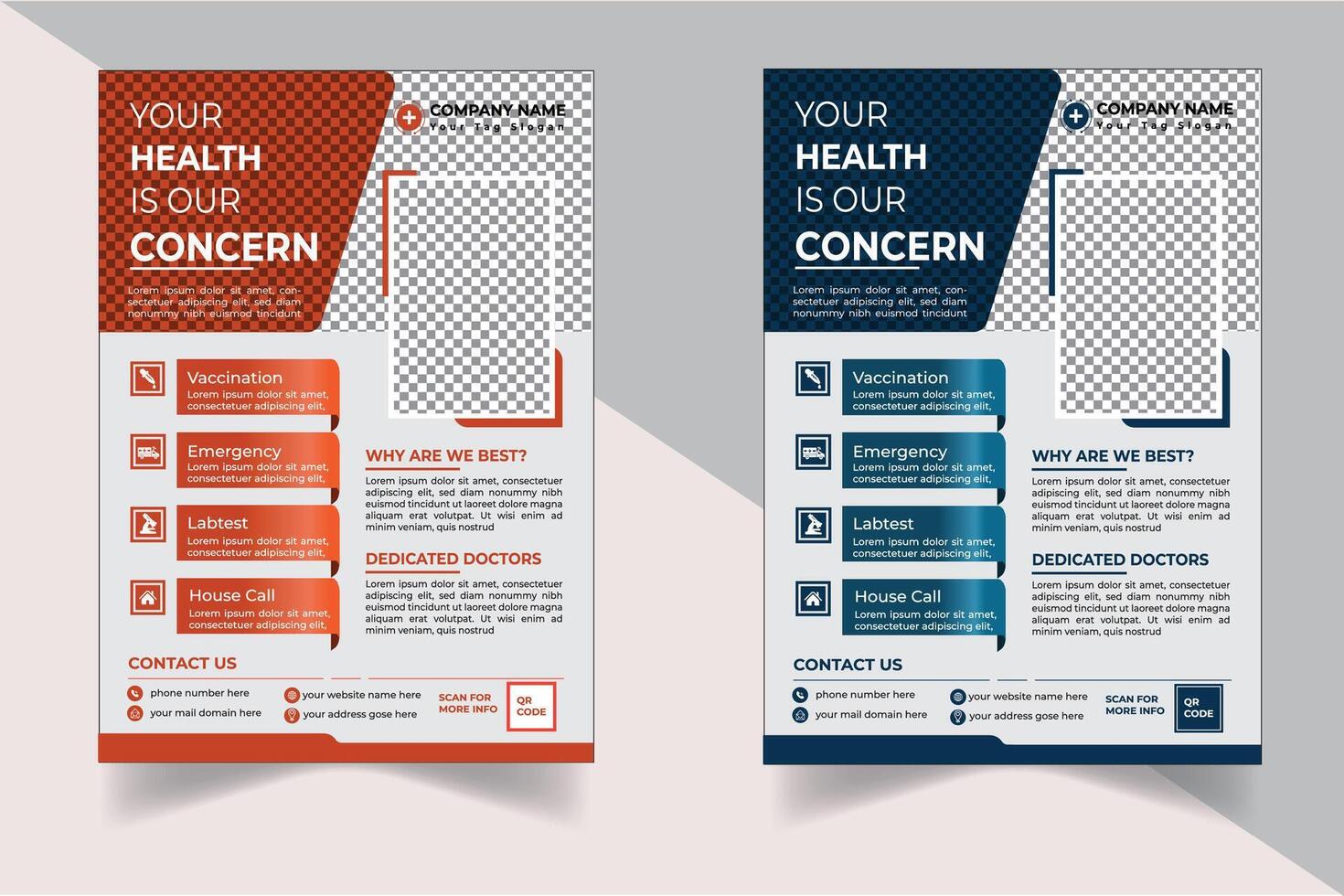 Unique Medical health care flyer vector
