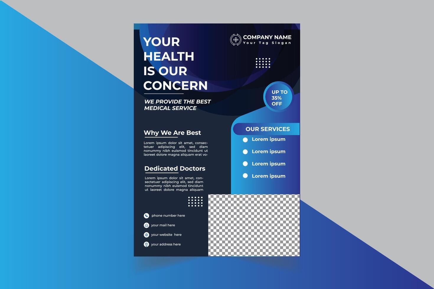 Creative Unique Medical health care flyer vector