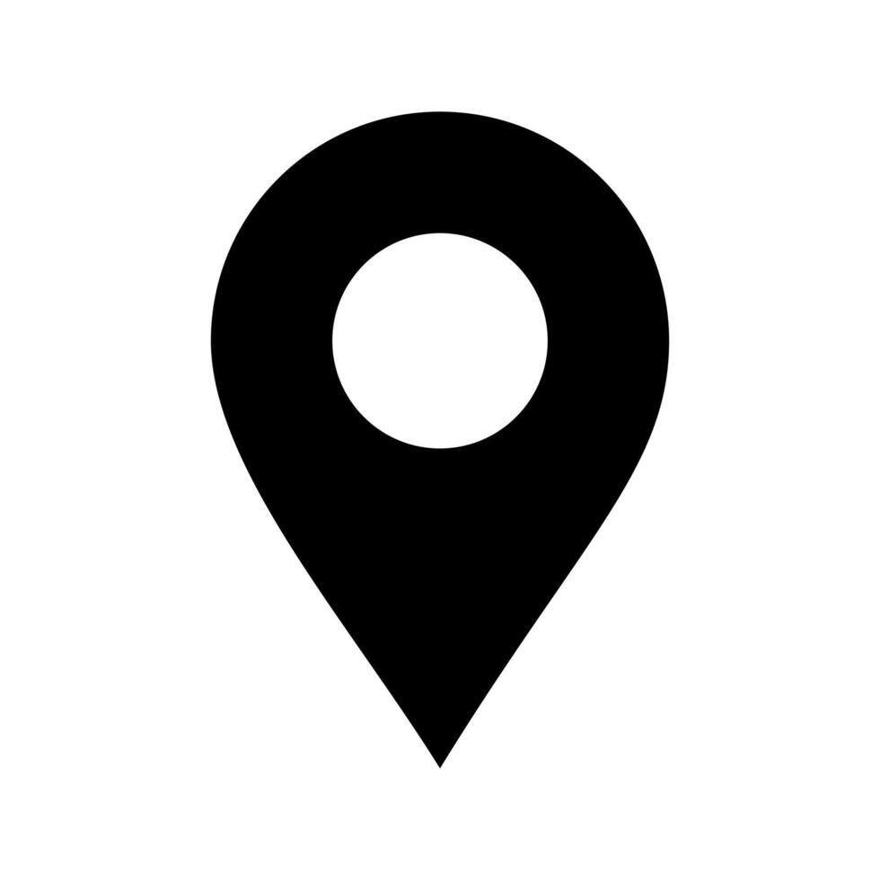 Location map pin icon, map address location pointer symbol, or pinpoint place Marker. Location Icon. GPS symbol. Flat style Illustration Icon. vector