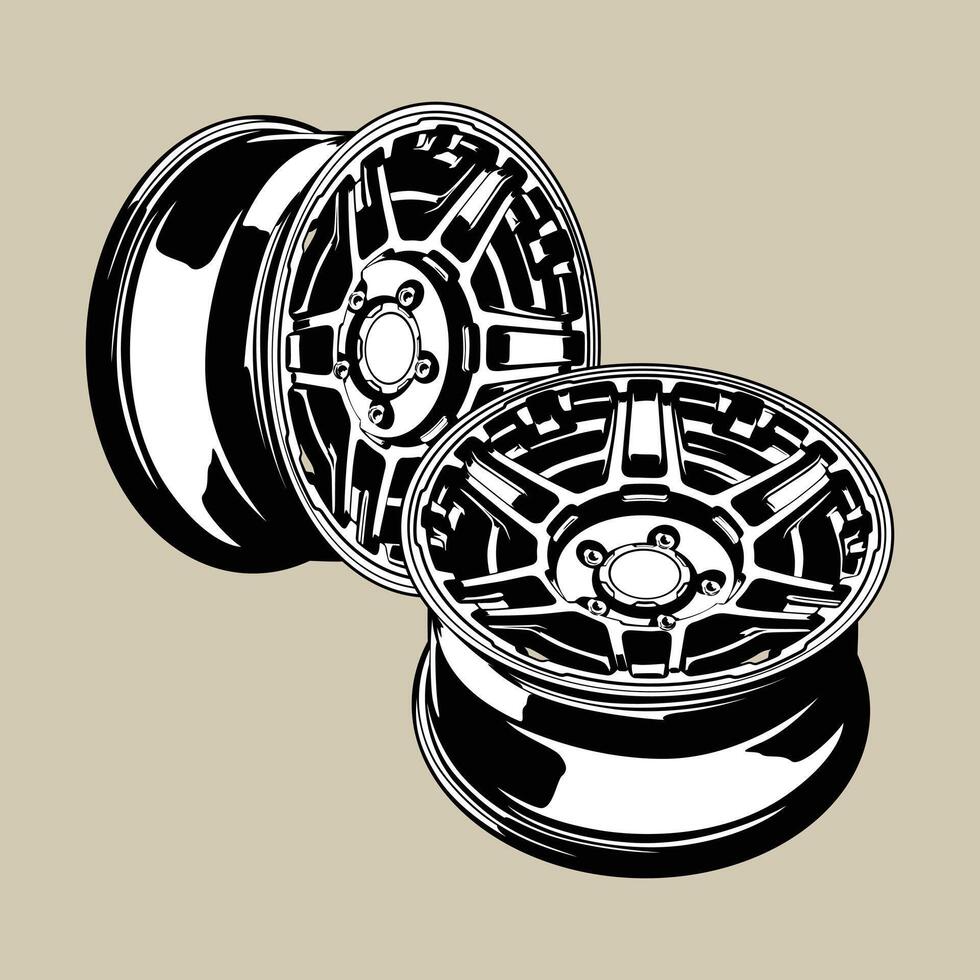 Black and White view rim illustration for conceptual design vector
