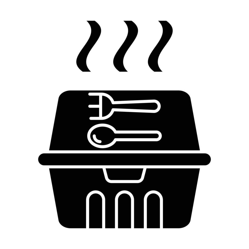 Food box icon on white background vector