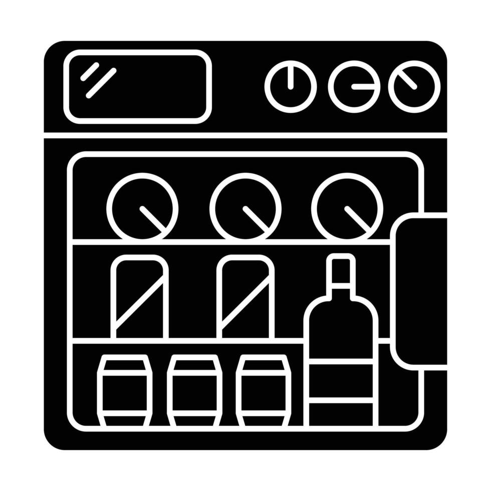 Mini fridge icon on white background vector