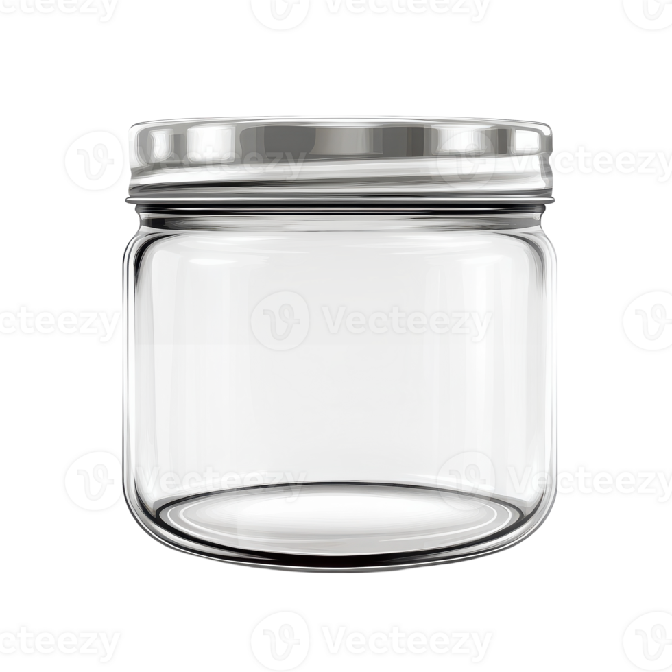 Elegant Glass Cosmetic Jar for Skincare Products Transparent Background png