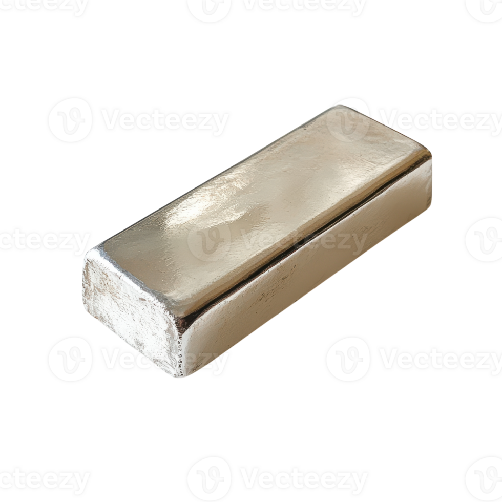 Silver Bar Display for Financial Investment and Wealth Storage Transparent Background png