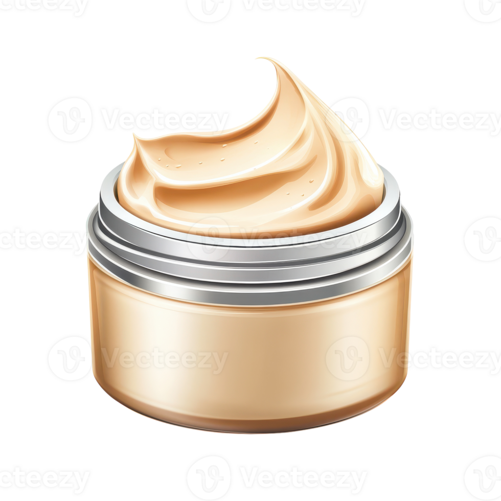 Cosmetic Cream in Open Pot for Beauty and Skincare Applications Transparent Background png