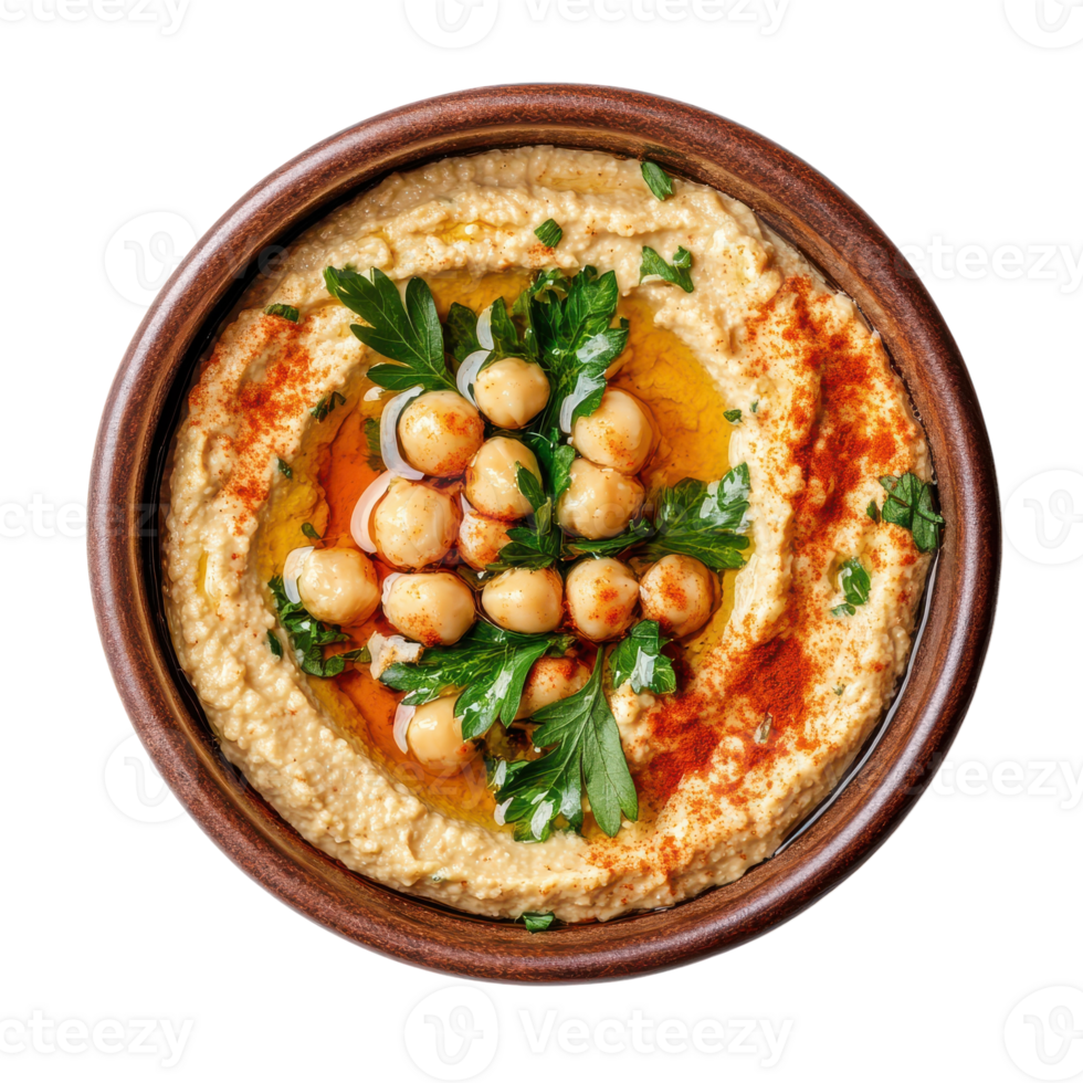 Delicious Hummus Bowl for Healthy Eating Transparent Background png