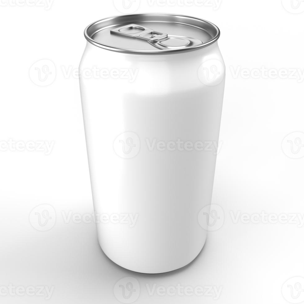 White aluminum can mockup 3d render png