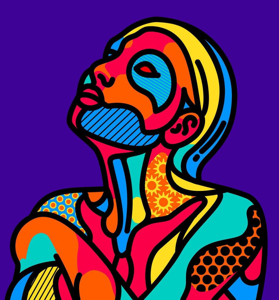 Abstract, colorful, contemporary and pop-art style design. vector