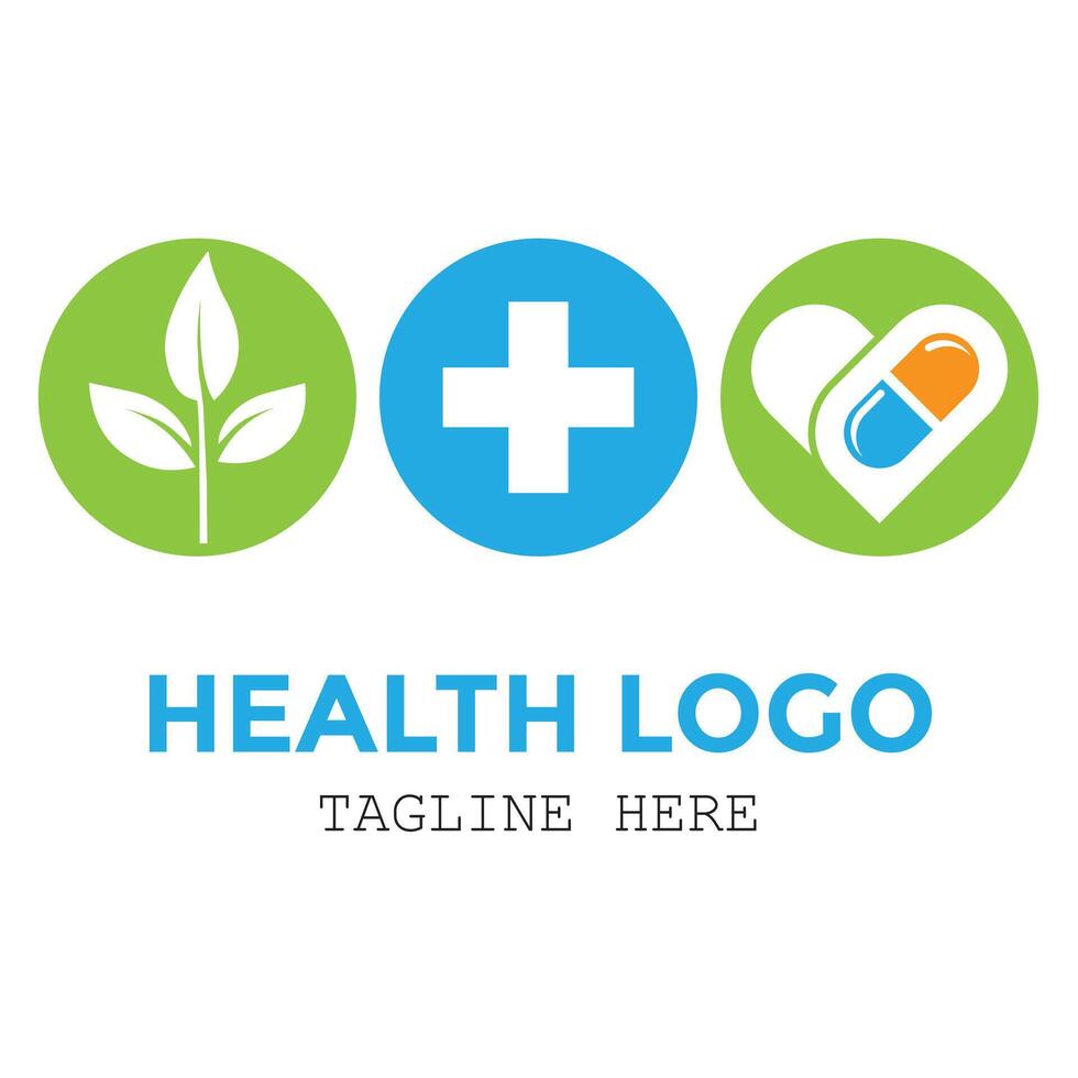 Simple three medical and health graphic modern icons design vector