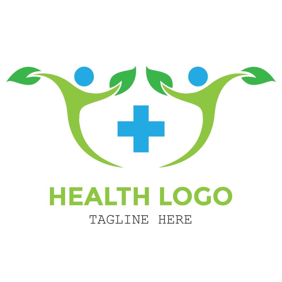 Modern medical health and pharmacy minimalist logo design vector