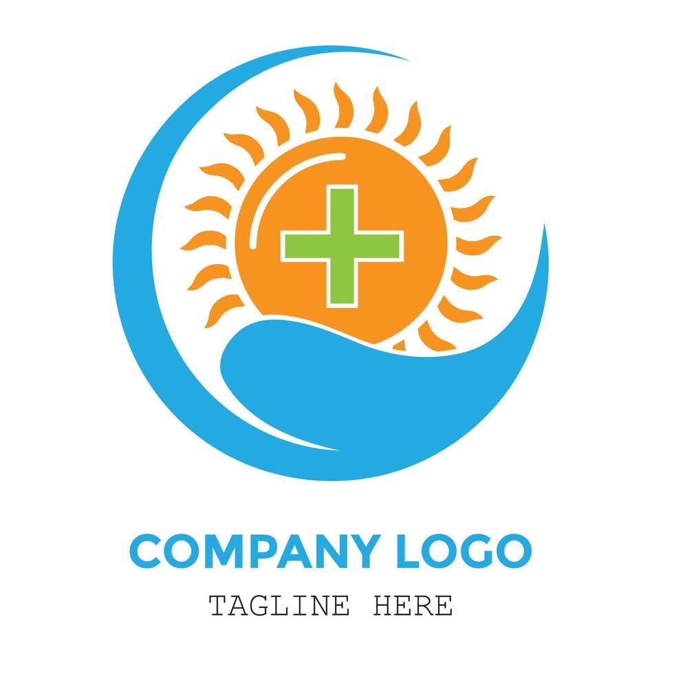 Natural Cross health and medical customize logo design vector