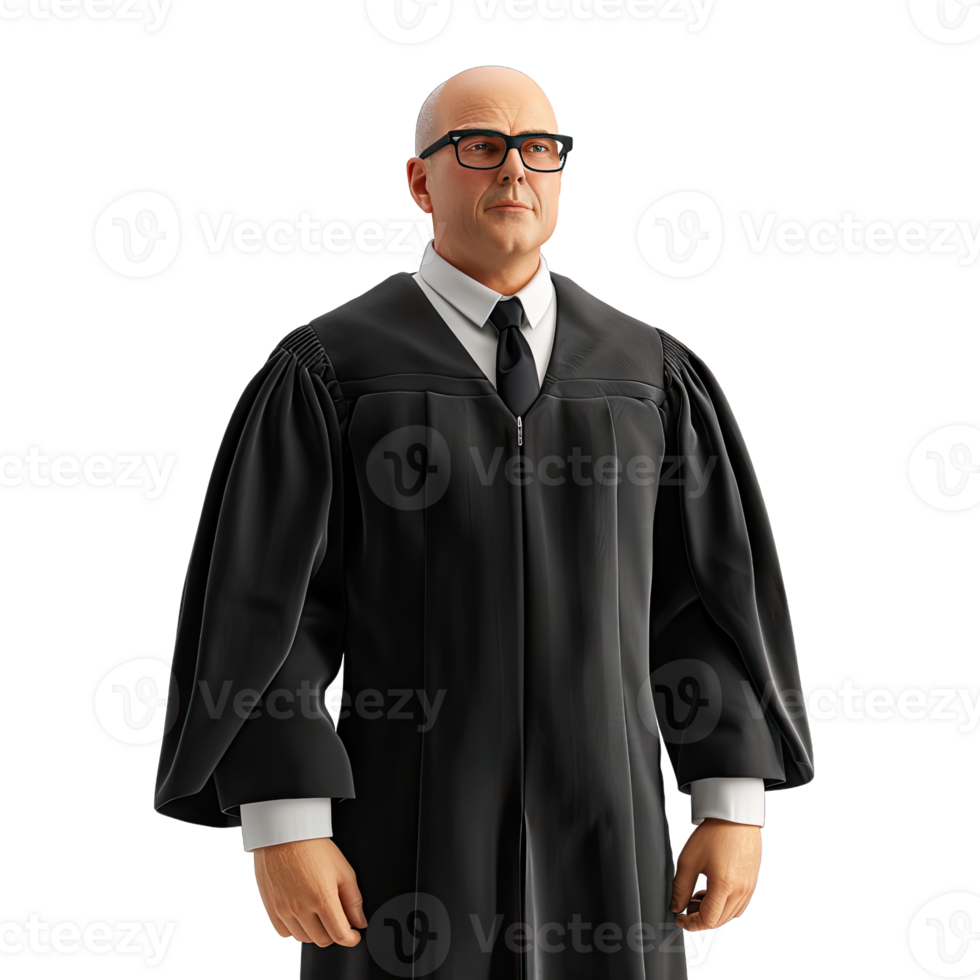 A man in a black robe and tie png