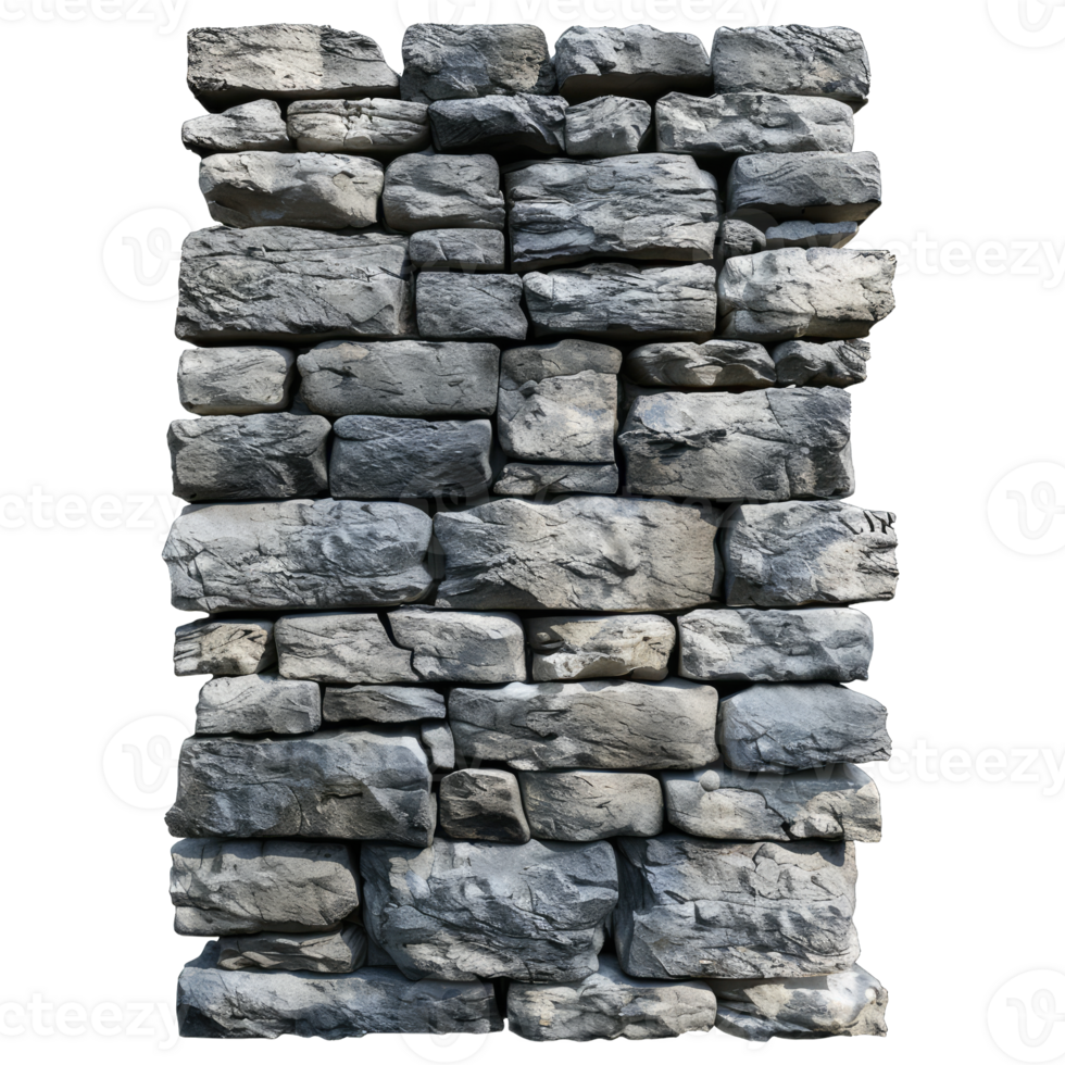 A stone wall with a few small stones png
