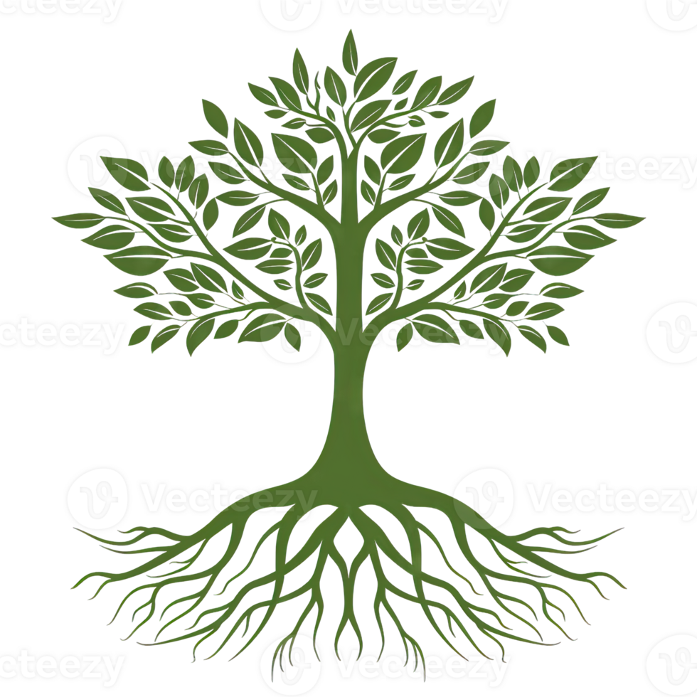 Tree with roots png